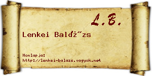 Lenkei Balázs névjegykártya